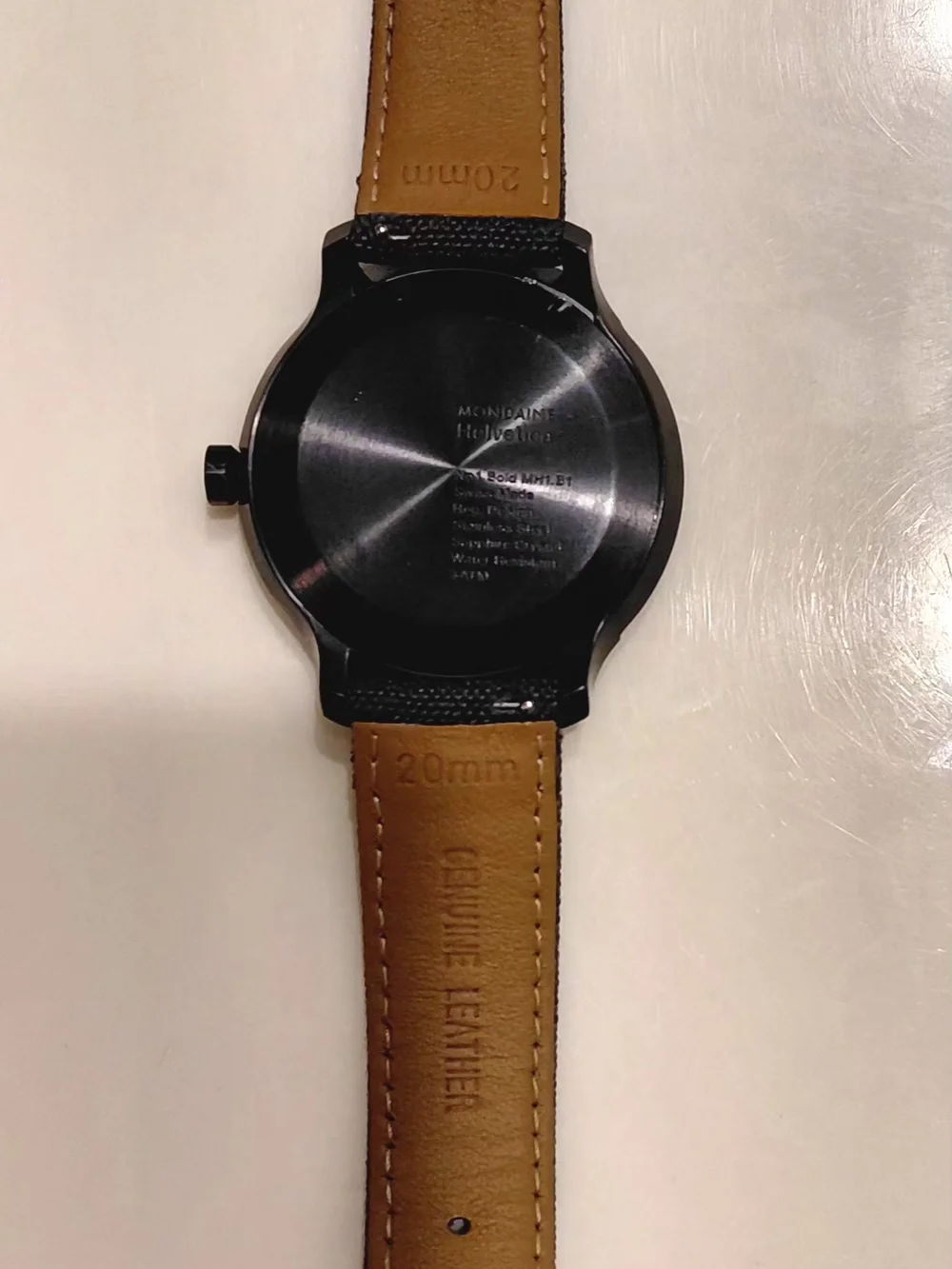 Mondaine Helvetica Black Watch with Textile Strap Extra Strap